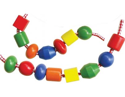 Navlékání dřevěných korálků - extra velké