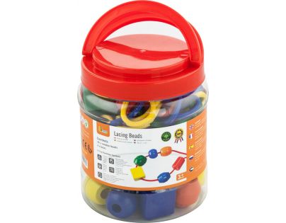 Navlékání dřevěných korálků - extra velké