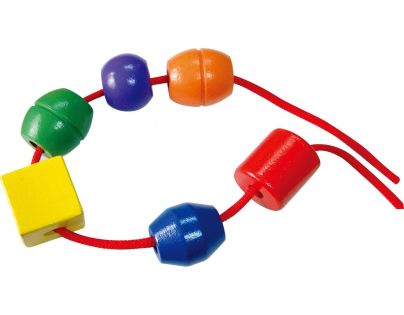 Navlékání dřevěných korálků - extra velké