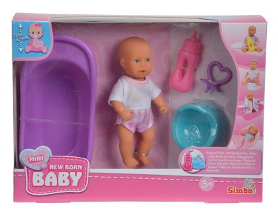 New Born Baby Mini panenka 12 cm s příslušenstvím modrý nočník