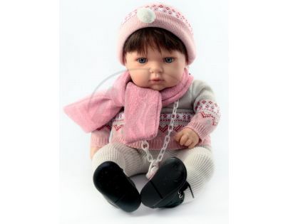 Nines 31081 - Tita Mechanická tmavovláska v béžovém zimním oblečení