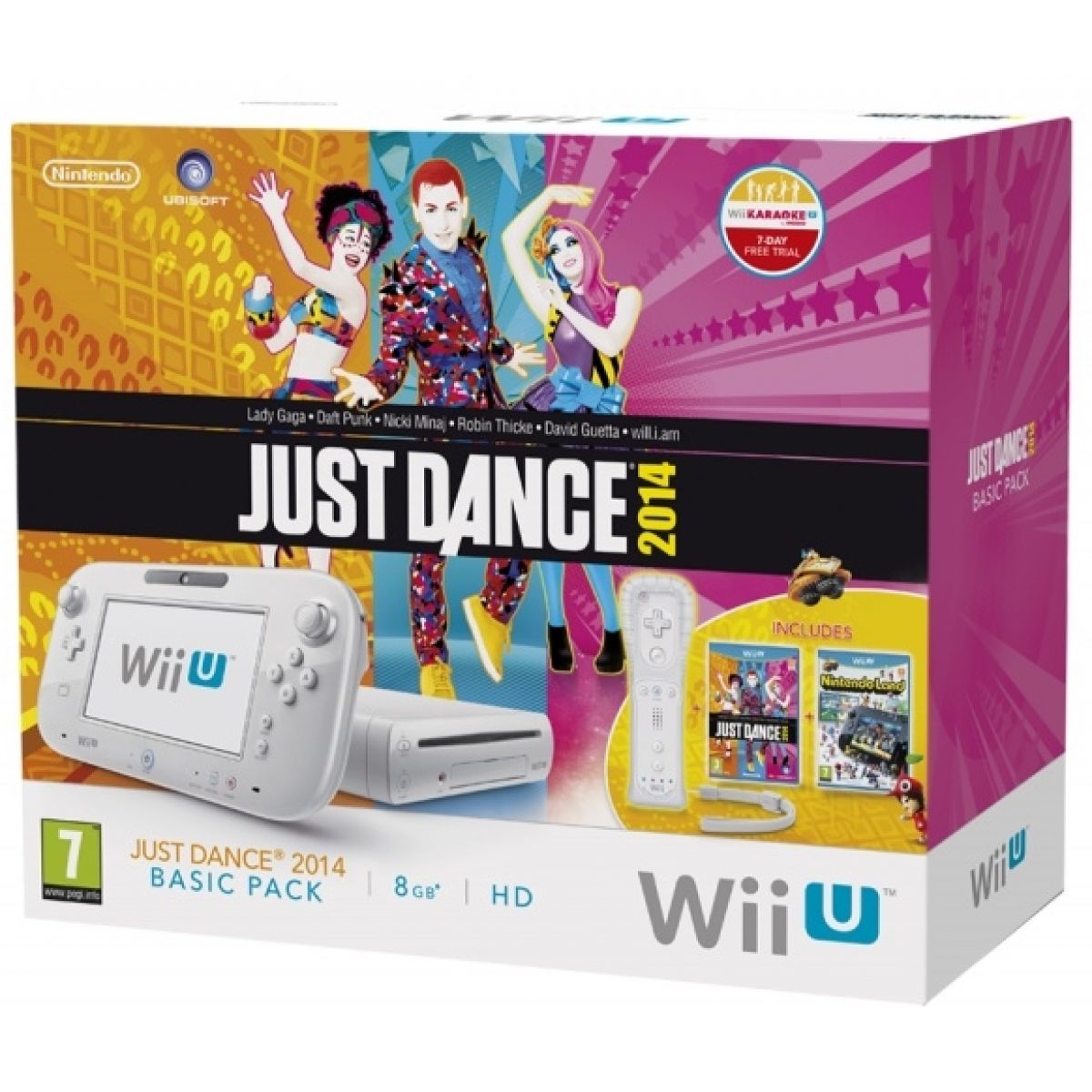 Nintendo Wii U White Basic Pack (8GB) + Nintendo Land + Just Dance 2014