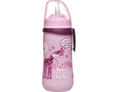 Nip Straw cup láhev s brčkem žirafy 330 ml