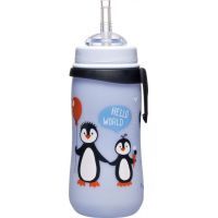 Nip Straw cup láhev s brčkem tučňáci 330 ml 2
