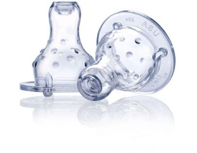 Nuby Dudlík na láhev netekoucí silikon 2 ks 0m+