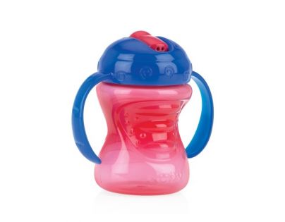 Nuby Hrneček netekoucí s tvrdým náustkem 2v1 240 ml červenomodrý