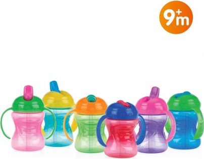 Nuby Hrneček netekoucí s tvrdým náustkem 2v1 240 ml zelenooranžový