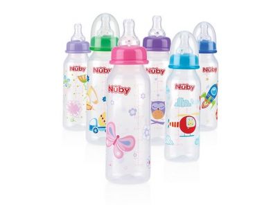 Nuby Láhev kojenecká 1-2-3 průtok 240 ml Tyrkysová