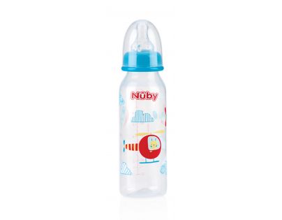 Nuby Láhev kojenecká 1-2-3 průtok 240 ml Tyrkysová