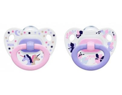 Nuk Dudlík Classic Happy Days 0-6m 2ks Víly a jednorožci