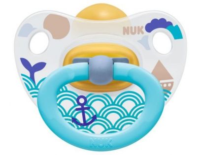 Nuk Dudlík Classic Happy Kids 0-6m - Modrá vlnky