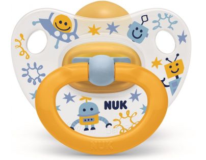 Nuk Dudlík Classic Happy Kids, LA, V1 0-6m mimozemšťan žlutý