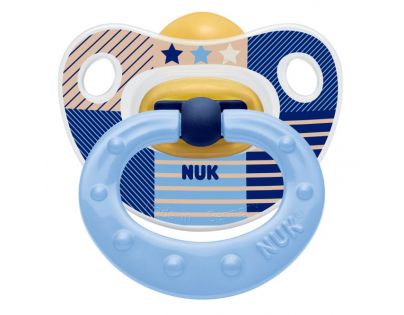 Nuk Dudlík Classic Happy Kids latex 18m+ - Světle modrý