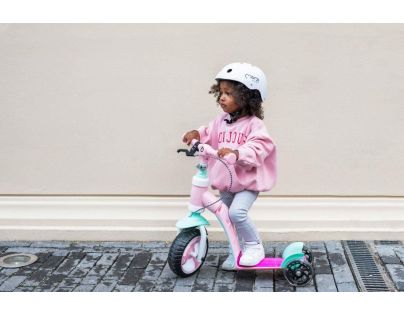 MoMi Elios Odrážedlo a koloběžka 2 v 1 růžová
