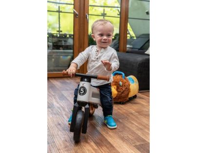 Odrážedlo Funny Wheels Rider Ride-On lvíček 50 cm plyšový modrý