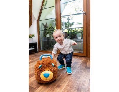 Odrážedlo Funny Wheels Rider Ride-On lvíček 50 cm plyšový modrý