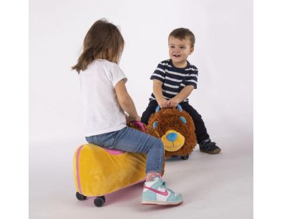 Odrážedlo Funny Wheels Rider Ride-On lvíček 50 cm plyšový modrý