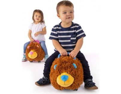 Odrážedlo Funny Wheels Rider Ride-On lvíček 50 cm plyšový růžový