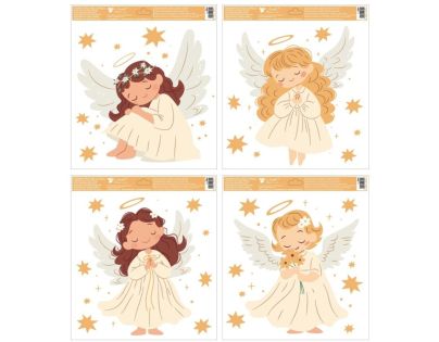 Okenní fólie Andělé 30 x 33,5 cm