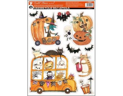 Anděl Okenní fólie Halloween s glitrem 29 x 41 cm č. 2