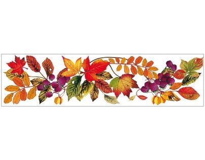 Anděl Okenní fólie Pruh s podzimním listím 59 x 15 cm č. 2