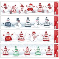 Okenní fólie pruh Sněhuláci 64 x 15 cm