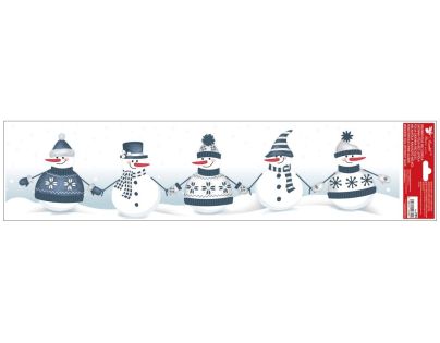 Okenní fólie pruh Sněhuláci 64 x 15 cm