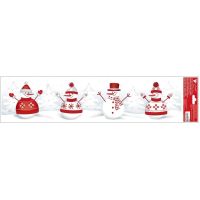 Okenní fólie pruh Sněhuláci 64 x 15 cm 4