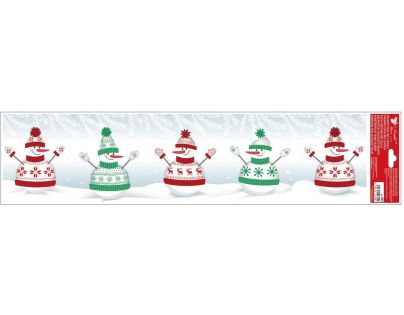 Okenní fólie pruh Sněhuláci 64 x 15 cm