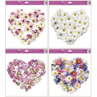 Anděl Okenní fólie Srdce z květů 30 x 33,5 cm bílofialové 2