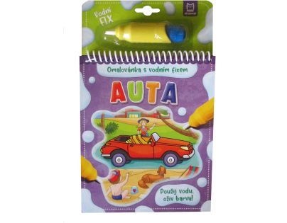 Omalovánka s vodním fixem. Auta