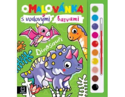 Omalovánka s vodovými barvami. Dinosauři