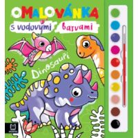 Omalovánka s vodovými barvami. Dinosauři