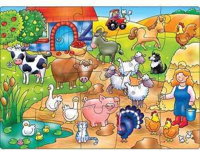 Orchard Toys Puzzle Kdo žije  na farmě? 20 dílků