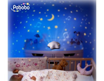 Pabobo Musical Star projektor bat Beige Hippo