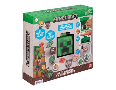 Paladone Minecraft 3D sada na výrobu samolepek - Poškozený obal