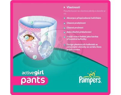 Pampers Active Pants Girl 5 Junior 48ks