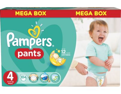 Pampers Kalhotkové plenky Mega Box 4 Maxi 104ks - Poškozený obal