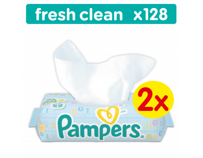 Pampers ubrousky Fresh Clean 2 x 64 ks