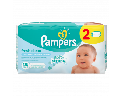 Pampers ubrousky Fresh Clean 2 x 64 ks