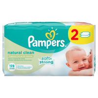 Pampers ubrousky Natural Clean 2 x 64 ks 2