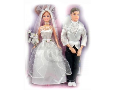 Panenka nevěsta kloubová se ženichem - bílé sako