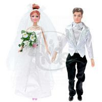 Panenka nevěsta kloubová se ženichem - bílé sako 2