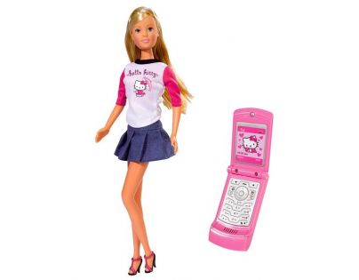 Panenka Steffi Hello Kitty s mobilním telefonem modrá sukně