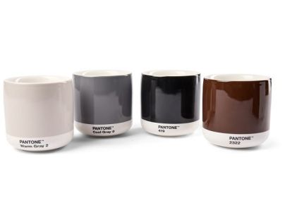 PANTONE Latte termo hrnek set 4ks - Warm Gray, Cool Gray, Brown, Black