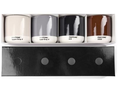 PANTONE Latte termo hrnek set 4ks - Warm Gray, Cool Gray, Brown, Black