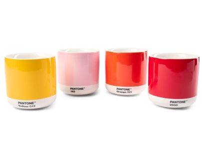 PANTONE Latte termo hrnek set 4ks - Yellow, Red, Orange, Light Pink