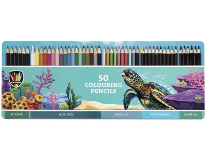 Pastelky v krabičce kovové 50 ks