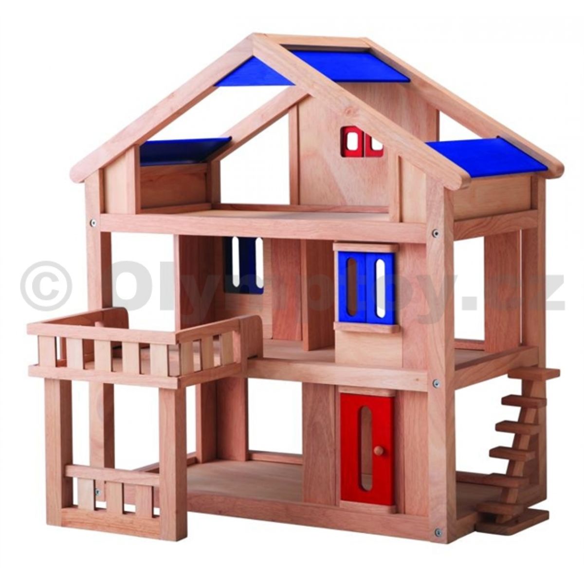 PlanToys 7150 - Patrový domeček pro panenky s balkonem a terasou