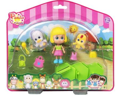 Paula & Friends panenka s doplňky a zvířátkem žlutá a bílá kačenky